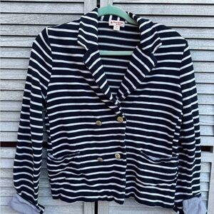 Brooks Brothers Navy & White Striped Double-Breasted Blaze